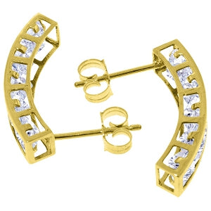 4.5 Carat 14K Solid Yellow Gold Valerie Aquamarine Earrings