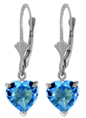 3.25 Carat Sterling Silver Islands Blue Topaz Earrings