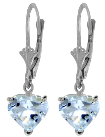 3.25 Carat Sterling Silver Cool Blue Aquamarine Earrings
