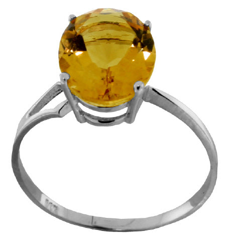 2.2 Carat Sterling Silver Ring Natural Oval Citrine