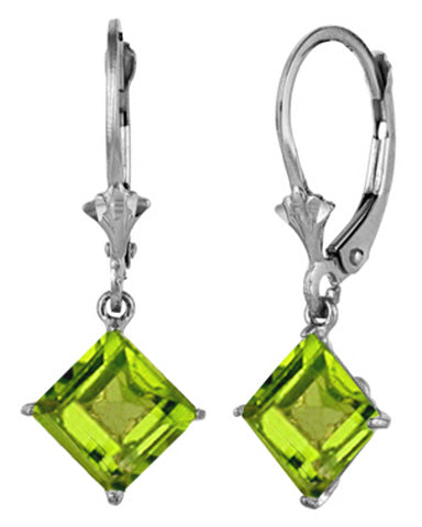3.2 Carat Sterling Silver Day To Remember Peridot Earrings