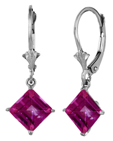 3.2 Carat Sterling Silver Where You Are Pink Topaz Earrings