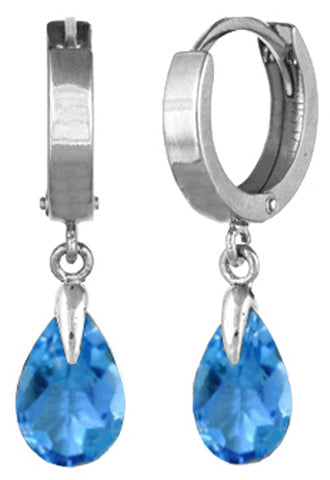 3 Carat Sterling Silver Endless Story Blue Topaz Earrings