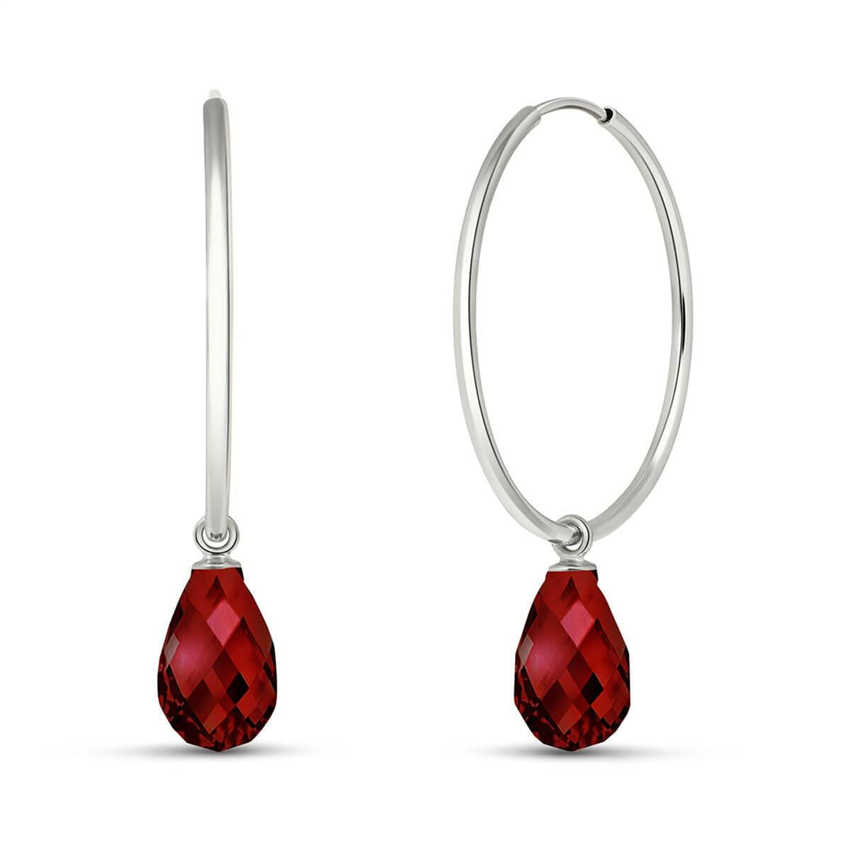 4.5 Carat 14K Solid White Gold What We Wish For Garnet Earrings