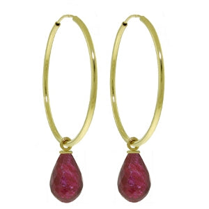 6.6 Carat 14K Solid Yellow Gold Margherita Ruby Earrings