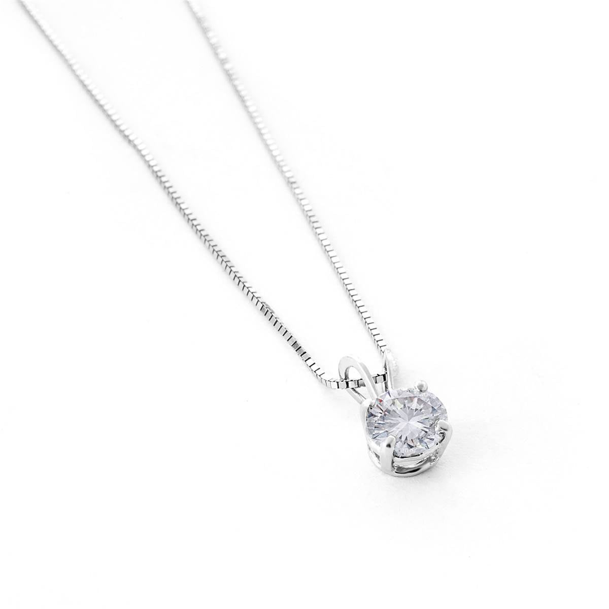 0.5 Carat 14K Solid White Gold Be Counted Diamond Necklace