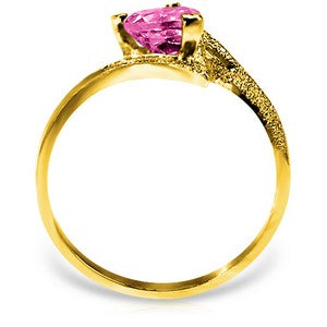0.95 Carat 14K Solid Yellow Gold Authentic Element Pink Topaz Ring