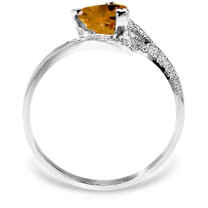 0.95 Carat 14K Solid White Gold Show My Support Citrine Ring