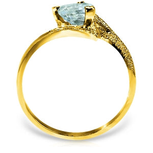 0.95 Carat 14K Solid Yellow Gold Take A Break Aquamarine Ring