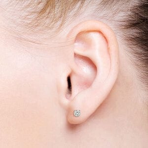 0.5 Carat 14K Solid White Gold Stud Earrings 0.50 Carat Natural Diamond