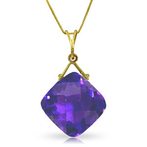 8.75 Carat 14K Solid Yellow Gold Walk The Mile Amethyst Necklace