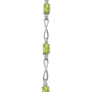 1.16 Carat 14K Solid White Gold Prudence Peridot Diamond Bracelet