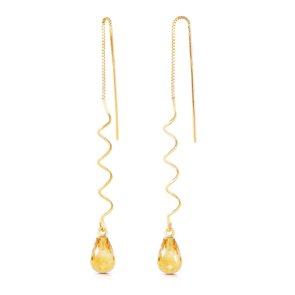 3.3 Carat 14K Solid Yellow Gold Sumptuous Shine Citrine Earrings