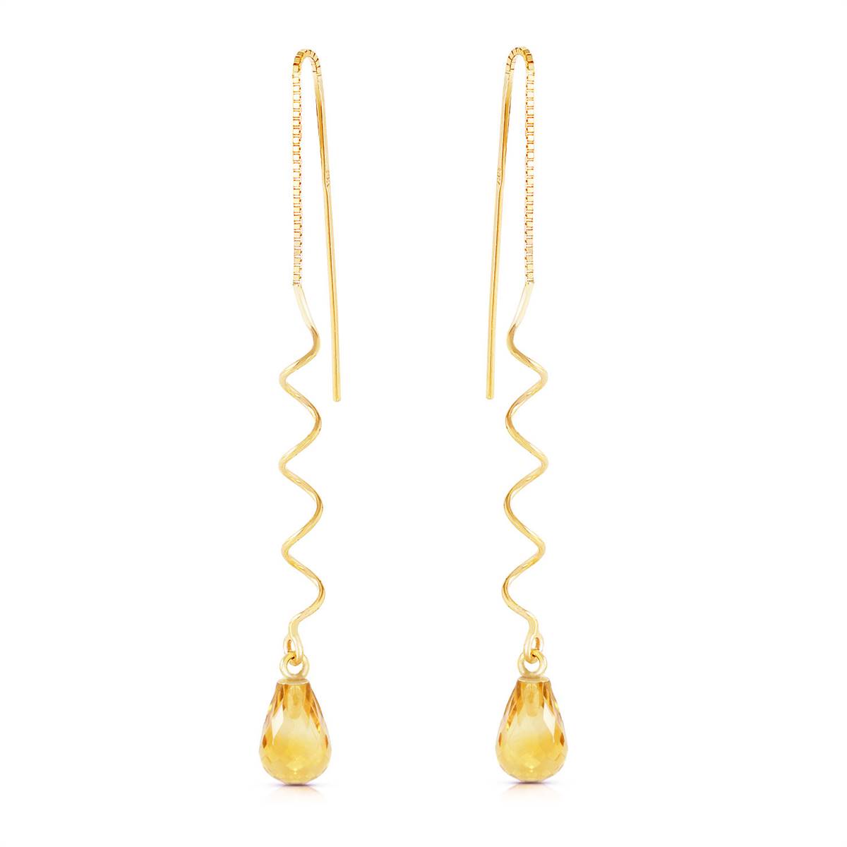 3.3 Carat 14K Solid Yellow Gold Sumptuous Shine Citrine Earrings