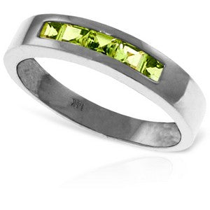 0.6 Carat 14K Solid White Gold Feelings Are Forever Peridot Ring