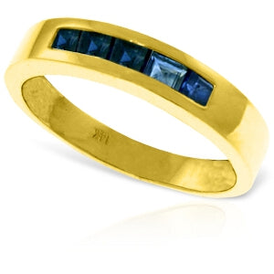 0.6 Carat 14K Solid Yellow Gold Bashful Meeting Sapphire Ring