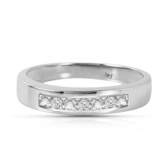 0.02 Carat 14K Solid White Gold Rings Natural Diamond