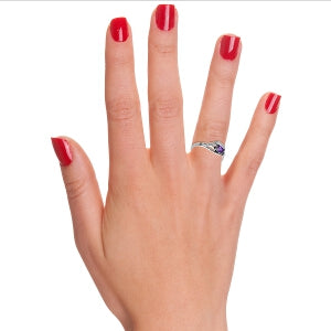 0.3 Carat 14K Solid White Gold Sirens Amethyst Ring