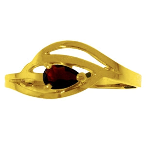 0.3 Carat 14K Solid Yellow Gold Grain Of Truth Garnet Ring