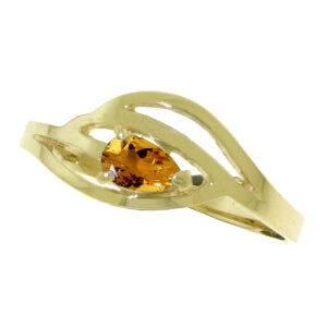 0.3 Carat 14K Solid Yellow Gold Brave Eyes Citrine Ring