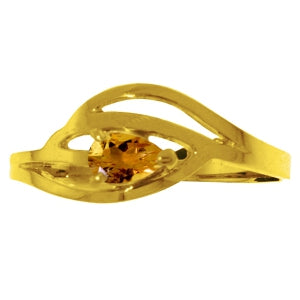 0.3 Carat 14K Solid Yellow Gold Brave Eyes Citrine Ring