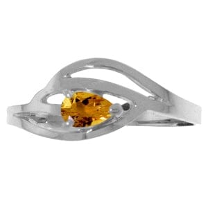 0.3 Carat 14K Solid White Gold Fair Lady Citrine Ring