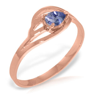 14K Solid Rose Gold Ring w/ Natural Tanzanite