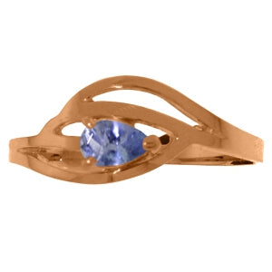 14K Solid Rose Gold Ring w/ Natural Tanzanite