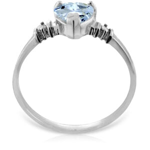 0.98 Carat 14K Solid White Gold Ring Natural Aquamarine Diamond