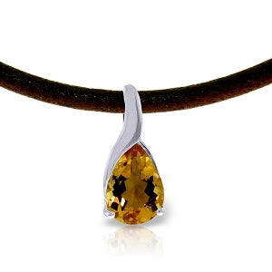 4.7 Carat 14K Solid White Gold The Thrill Citrine Necklace