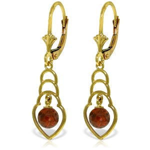 1.25 Carat 14K Solid Yellow Gold Santa Fe Garnet Earrings