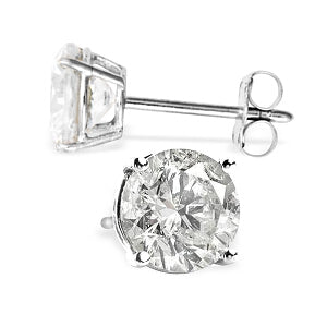 1.5 Carat 14K Solid White Gold Stud Earrings 1.50 Carat Natural Diamond