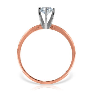 14K Solid Rose Gold Solitaire Ring 0.75 Carat Natural Diamond Jewelry