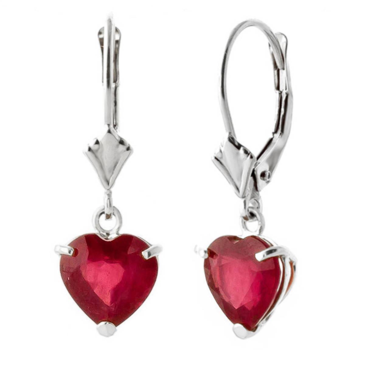 2.9 Carat 14K Solid White Gold Journey Of Hope Ruby Earrings