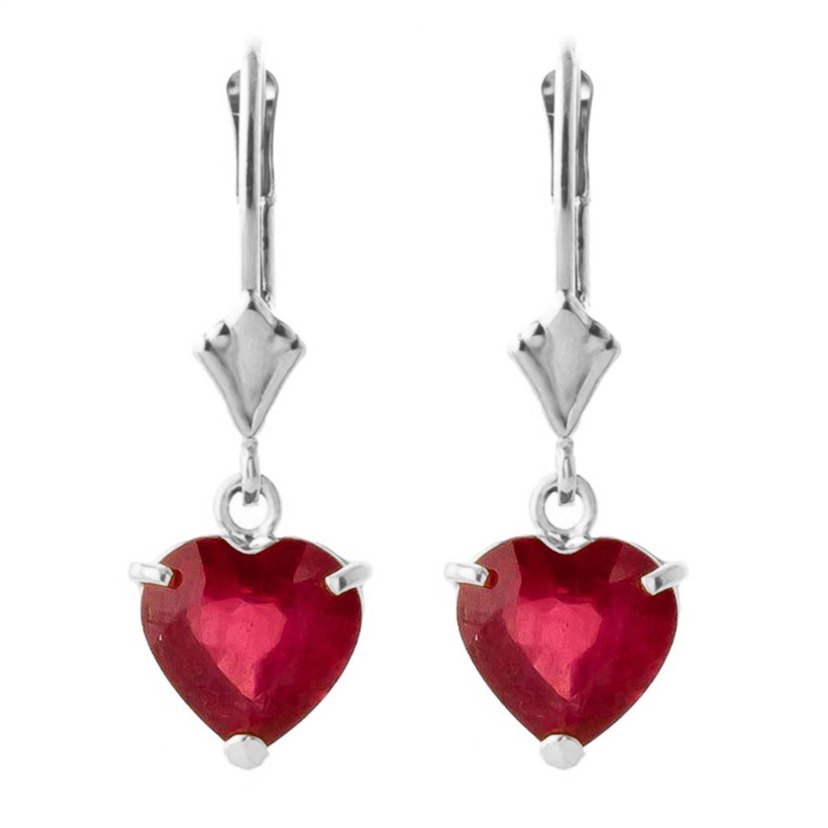 2.9 Carat 14K Solid White Gold Journey Of Hope Ruby Earrings