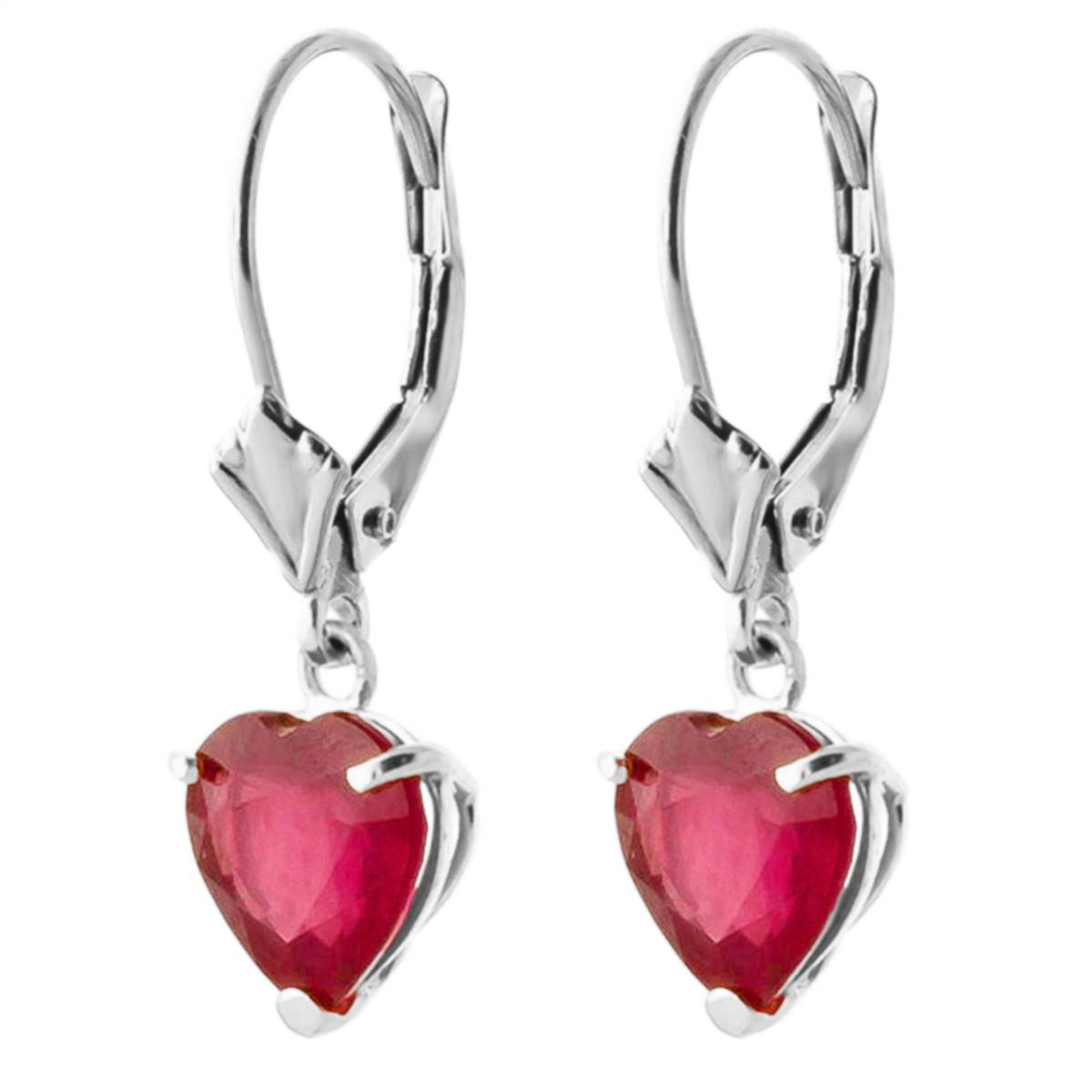 2.9 Carat 14K Solid White Gold Journey Of Hope Ruby Earrings