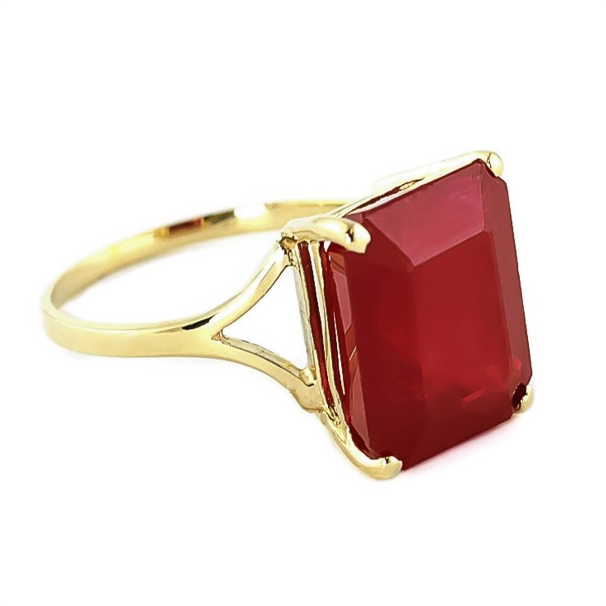 7.5 Carat 14K Solid Yellow Gold Ring Natural Octagon Ruby