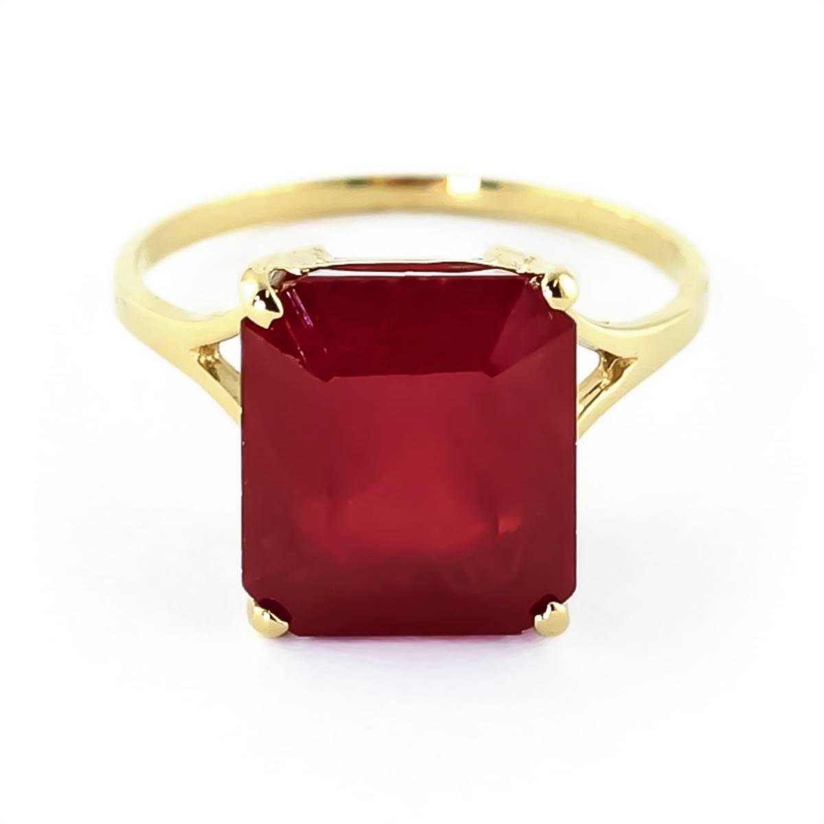 7.5 Carat 14K Solid Yellow Gold Ring Natural Octagon Ruby