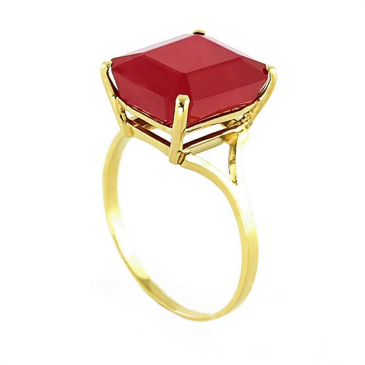 7.5 Carat 14K Solid Yellow Gold Ring Natural Octagon Ruby