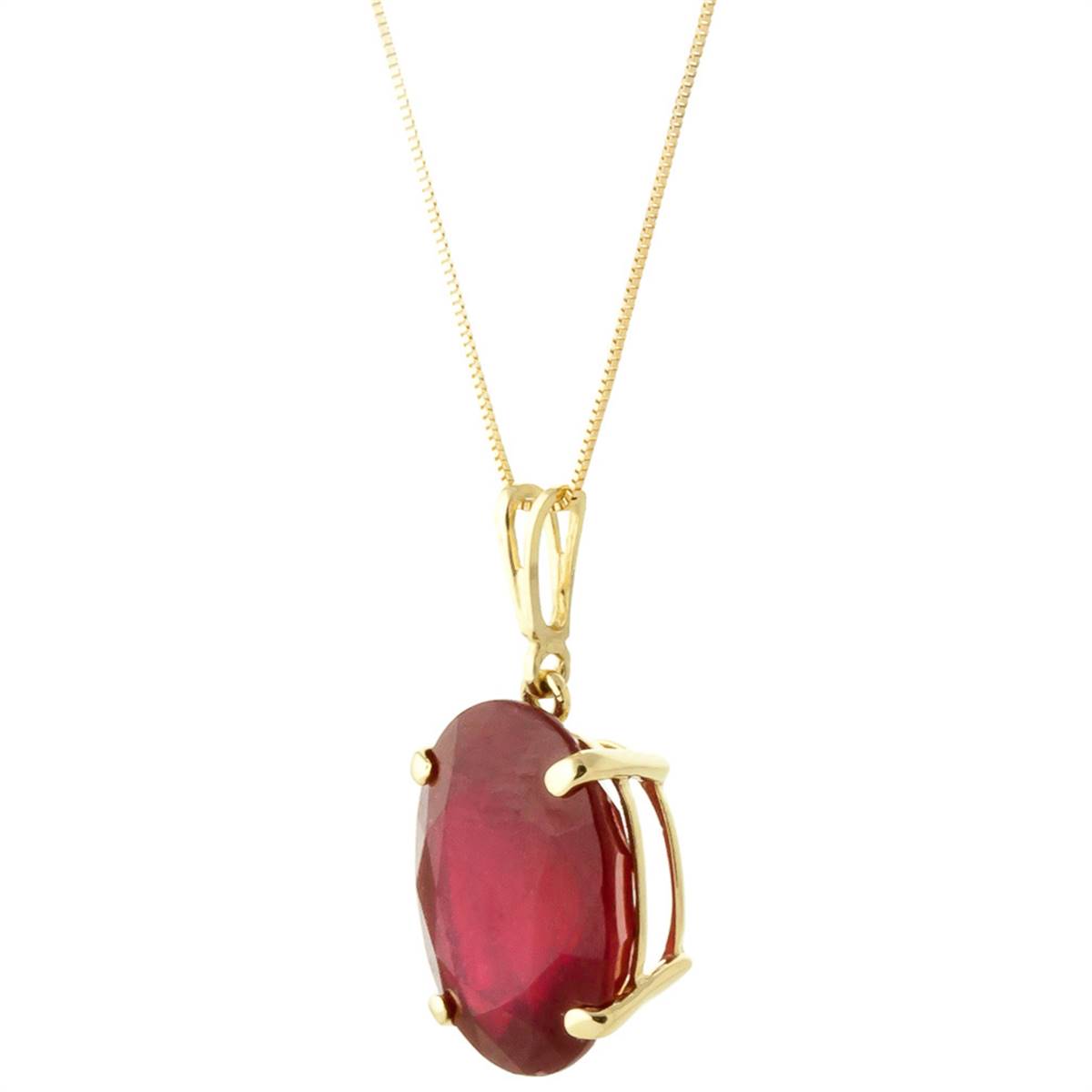 7.7 Carat 14K Solid Yellow Gold Necklace Natural Oval Ruby