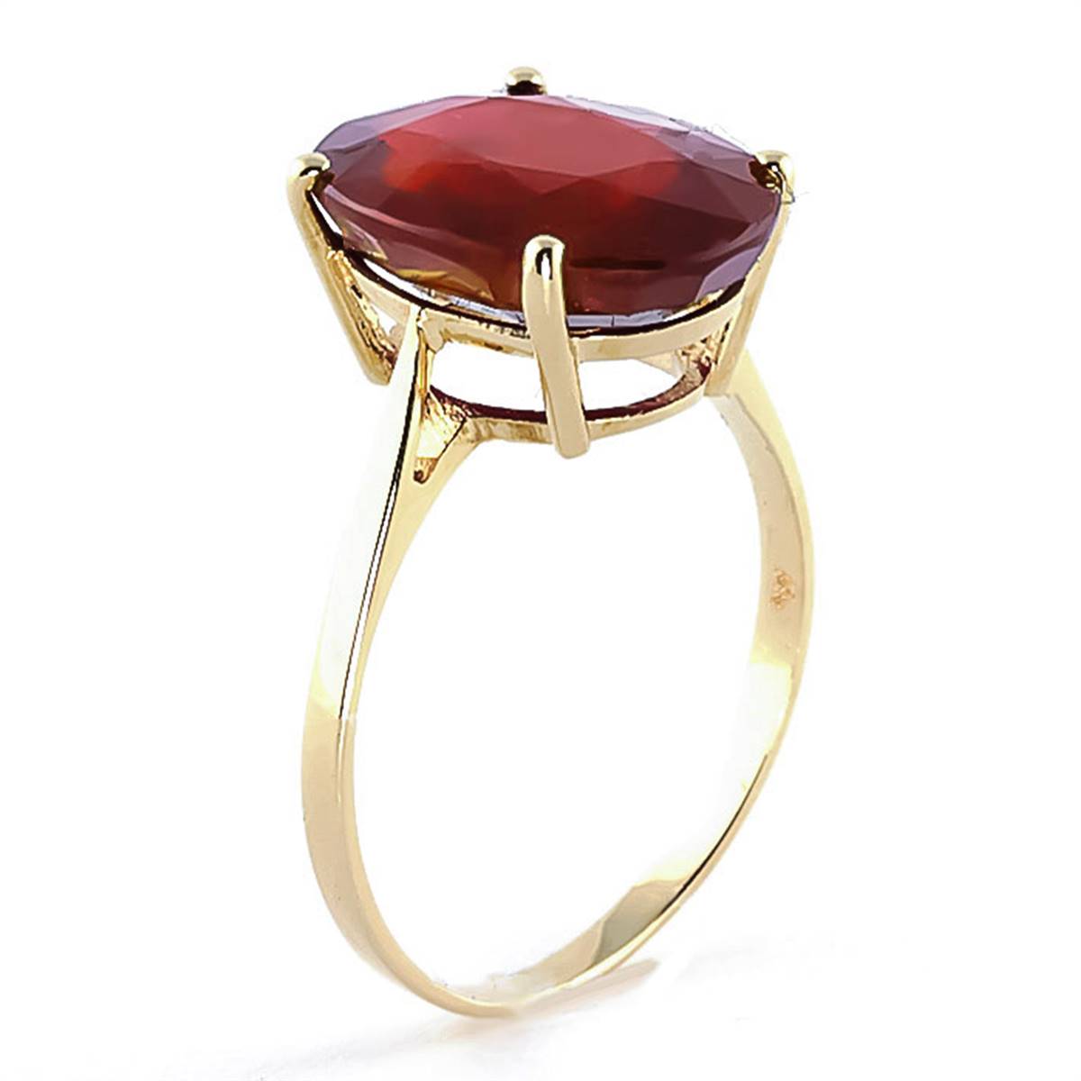 7.5 Carat 14K Solid Yellow Gold Ring Natural Oval Ruby