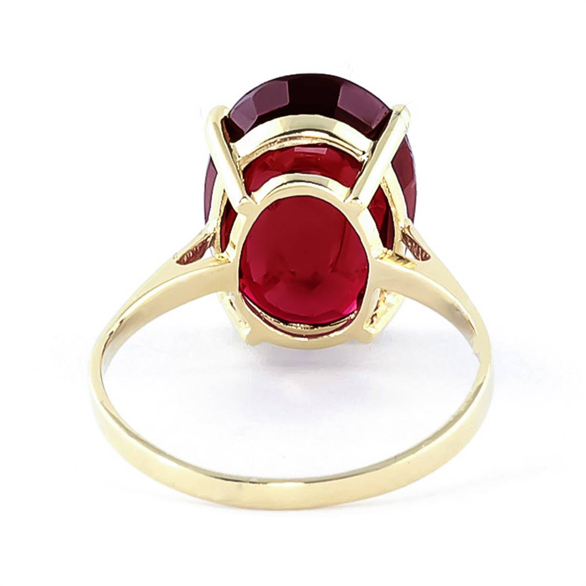 7.5 Carat 14K Solid Yellow Gold Ring Natural Oval Ruby