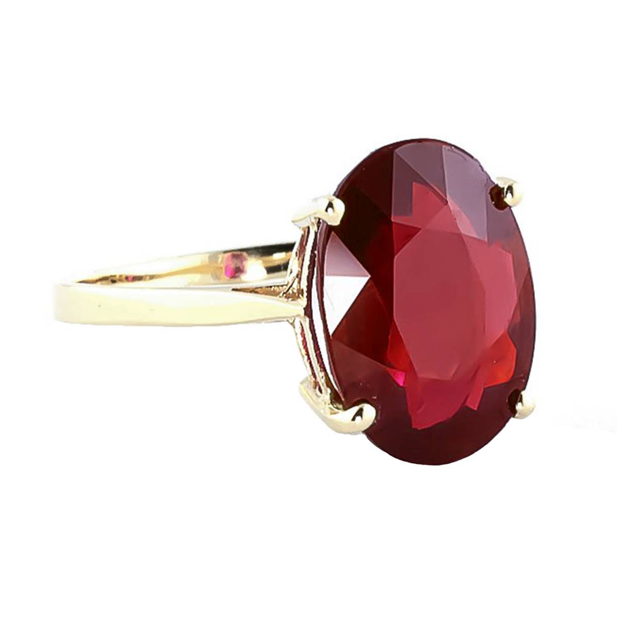 7.5 Carat 14K Solid Yellow Gold Ring Natural Oval Ruby