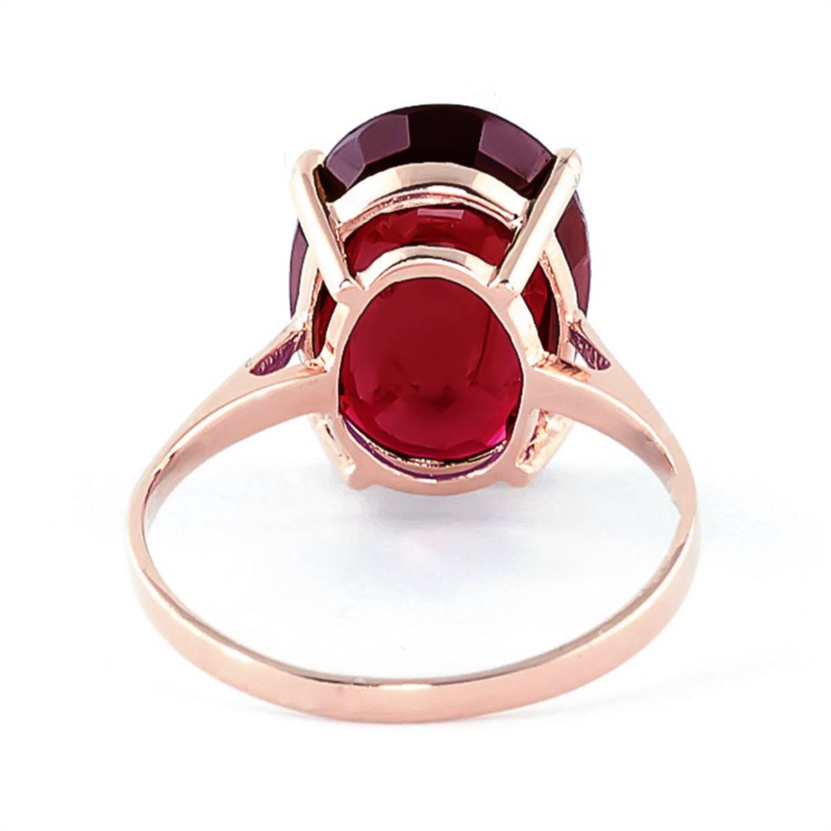 7.5 Carat 14K Solid Rose Gold Ring Natural Oval Ruby