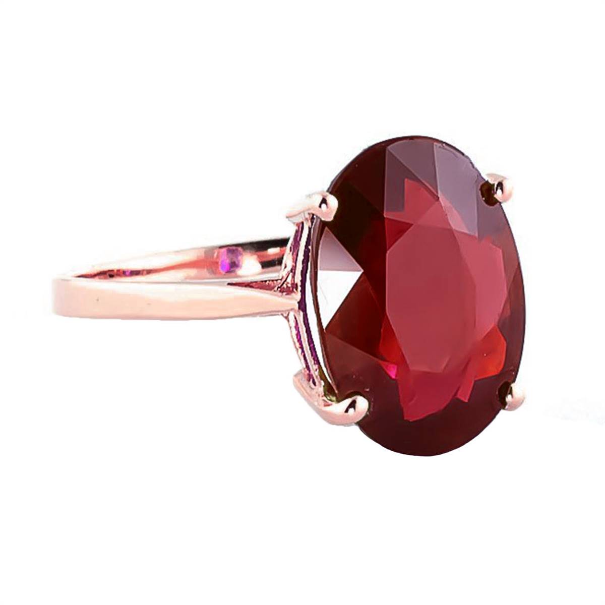 7.5 Carat 14K Solid Rose Gold Ring Natural Oval Ruby