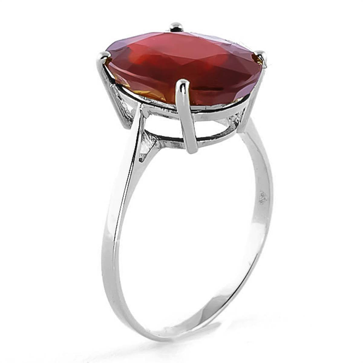 7.5 Carat 14K Solid White Gold Ring Natural Oval Ruby