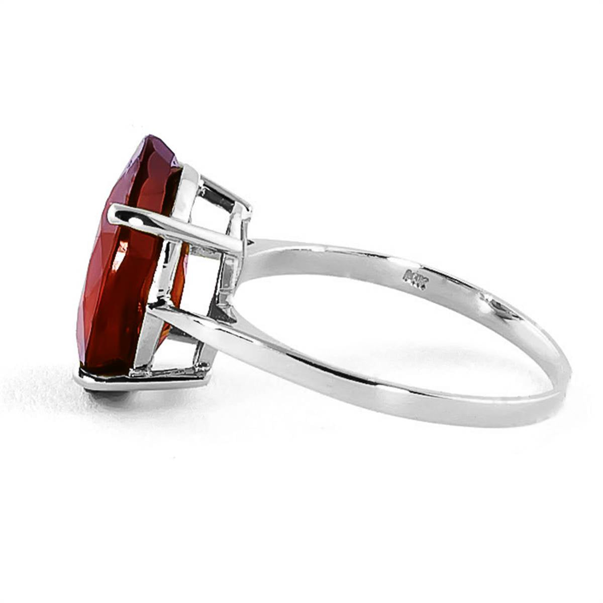 7.5 Carat 14K Solid White Gold Ring Natural Oval Ruby