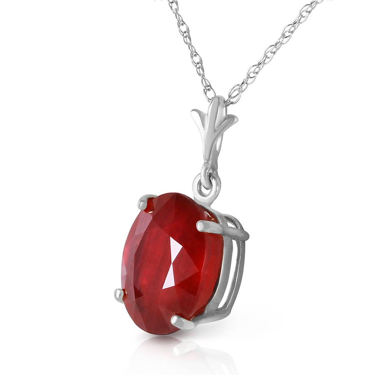 3.5 Carat 14K Solid White Gold Melting Into Union Ruby Necklace