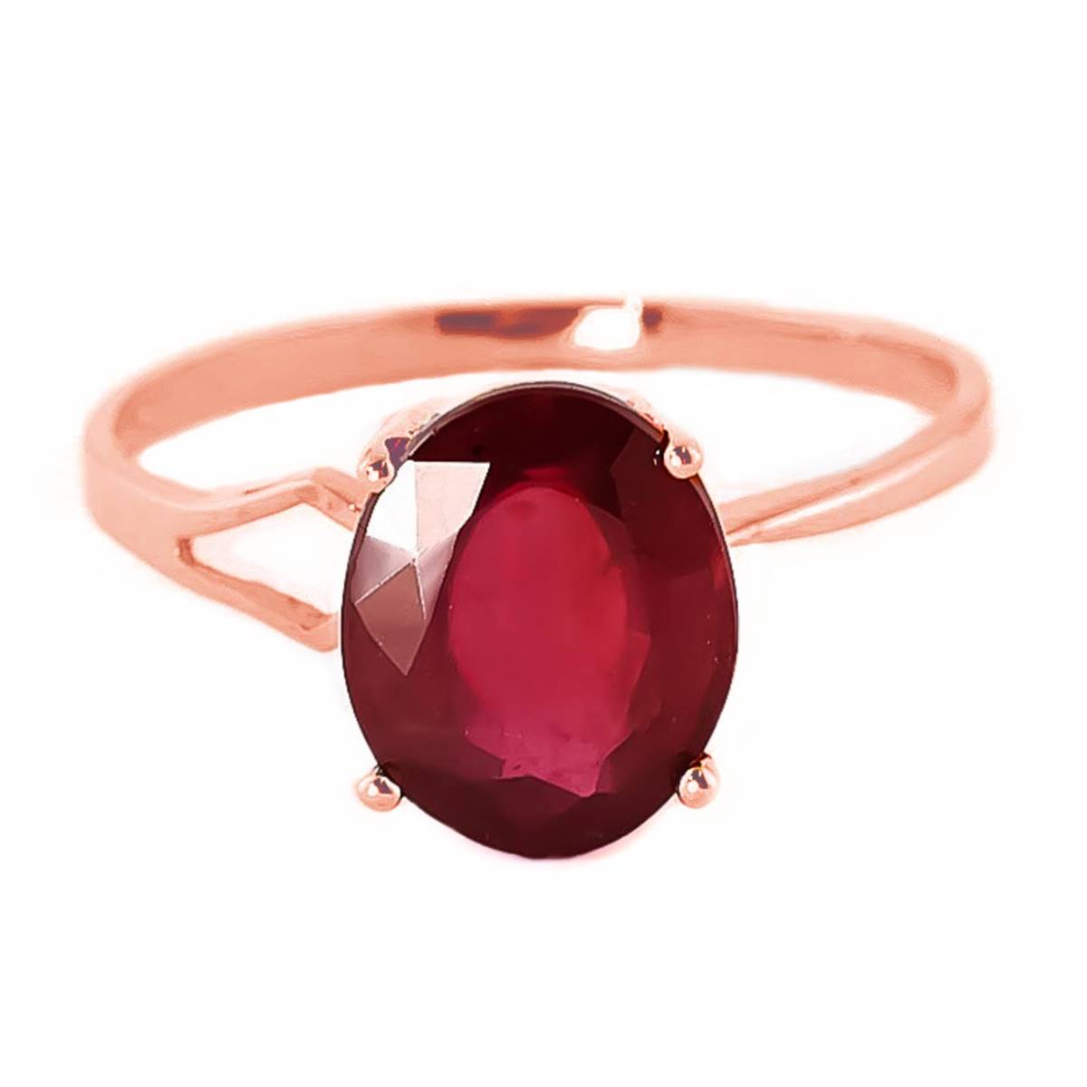 3.5 Carat 14K Solid Rose Gold Opulence Ruby Ring