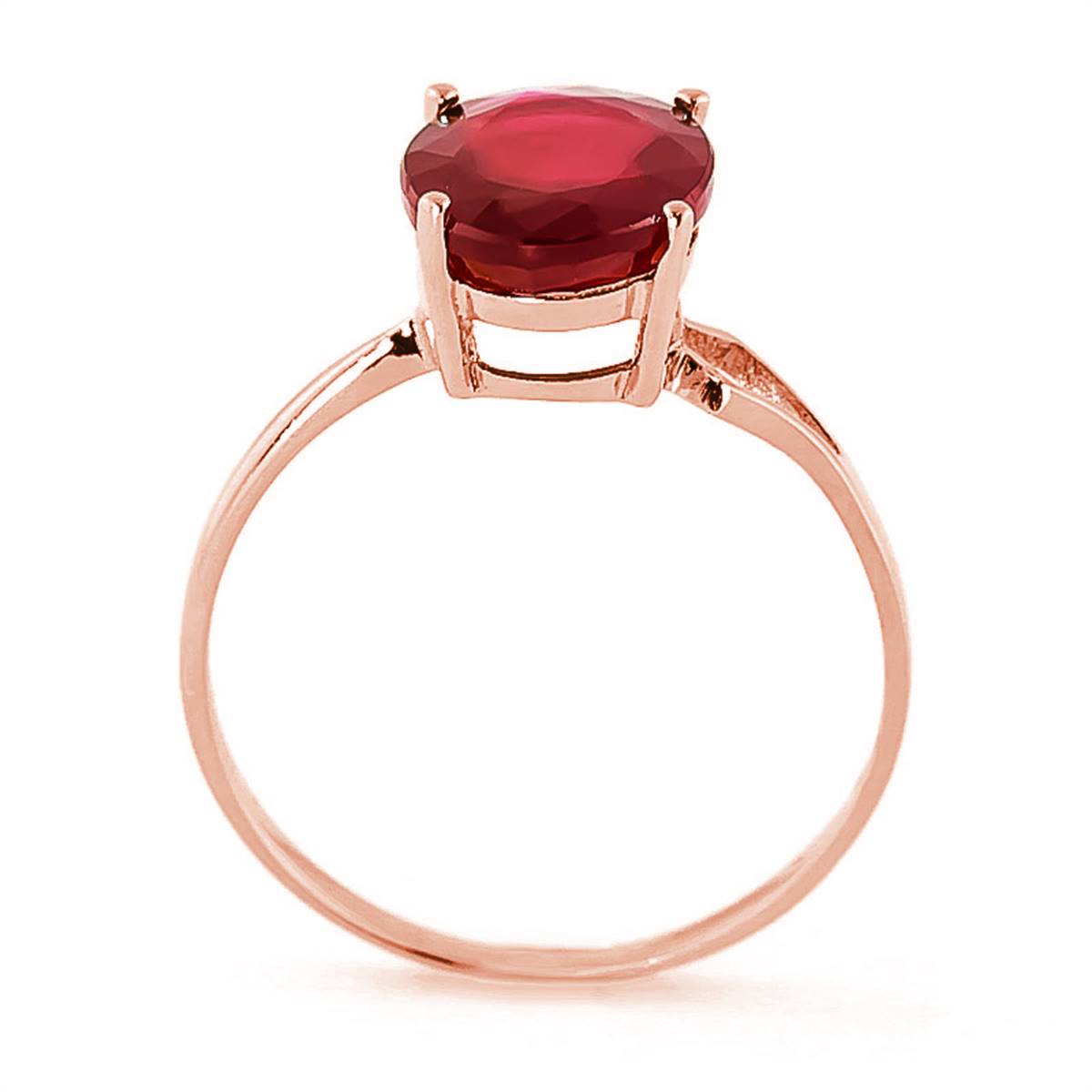 3.5 Carat 14K Solid Rose Gold Opulence Ruby Ring